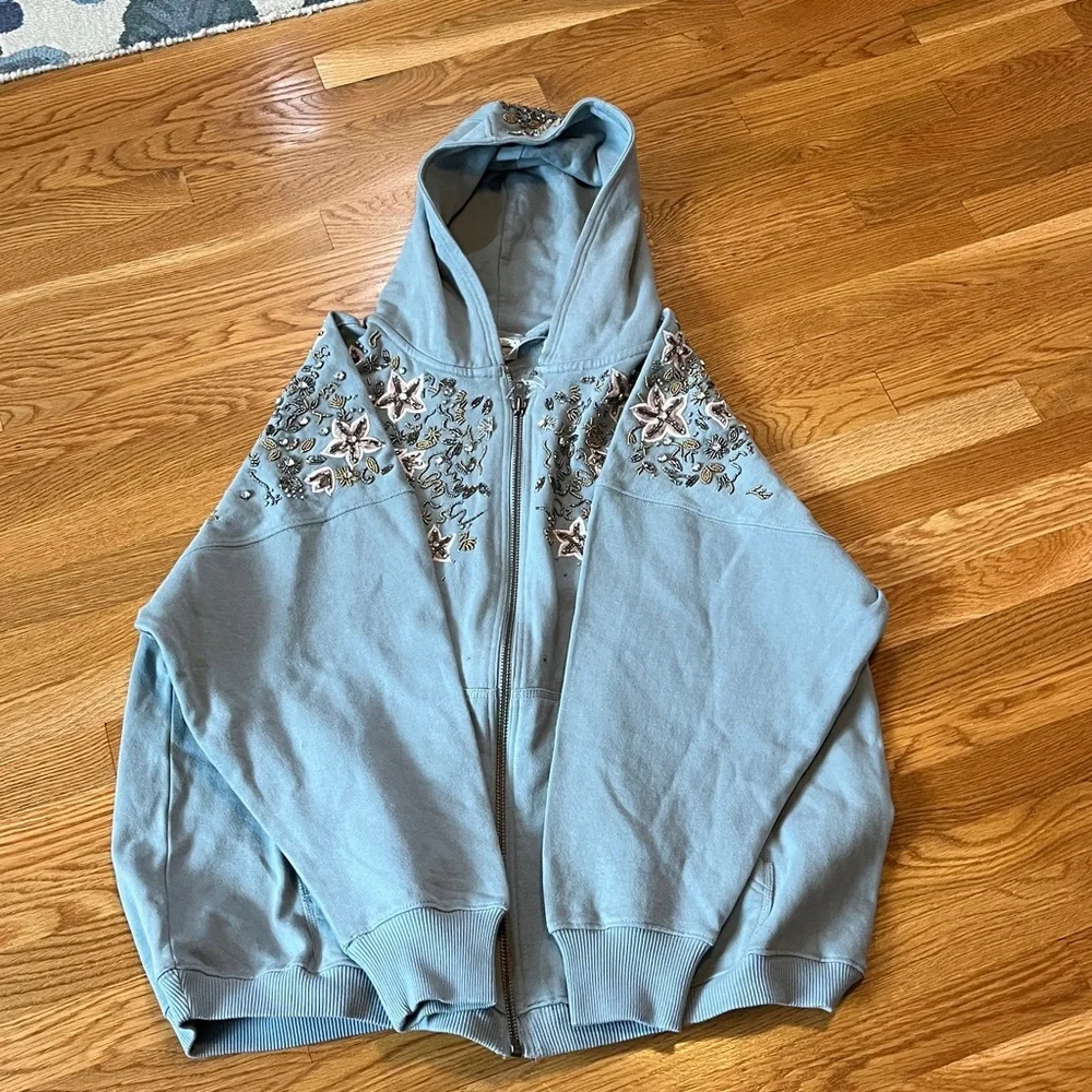 Free People Glitter Oversized Hoodie Size Medium NWT - Picture 15 of 17